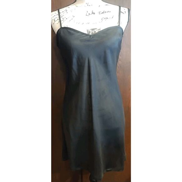 Vintage Trina Turk Black Mini Slip Dress Womens 4 Silk Lined Adjustable - Picture 1 of 5